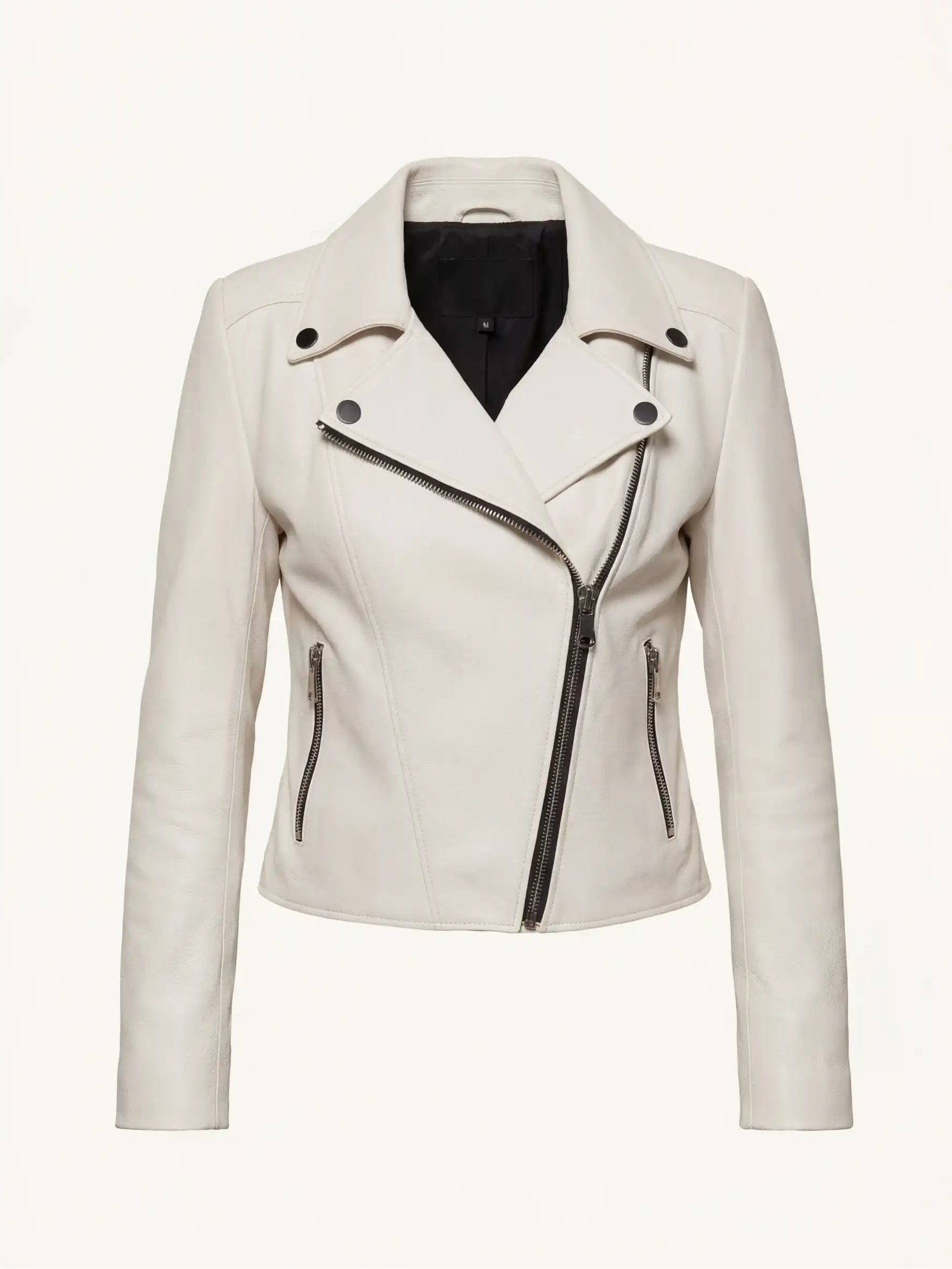 White Leather Motorcycle Jacket
