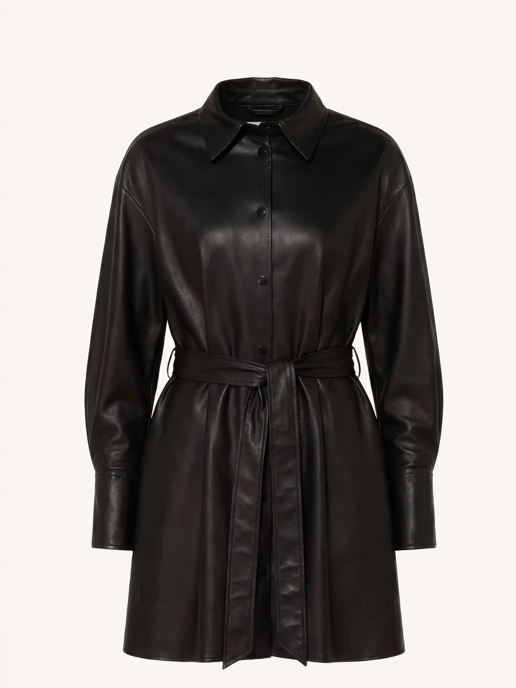 Black leather coat on a white background