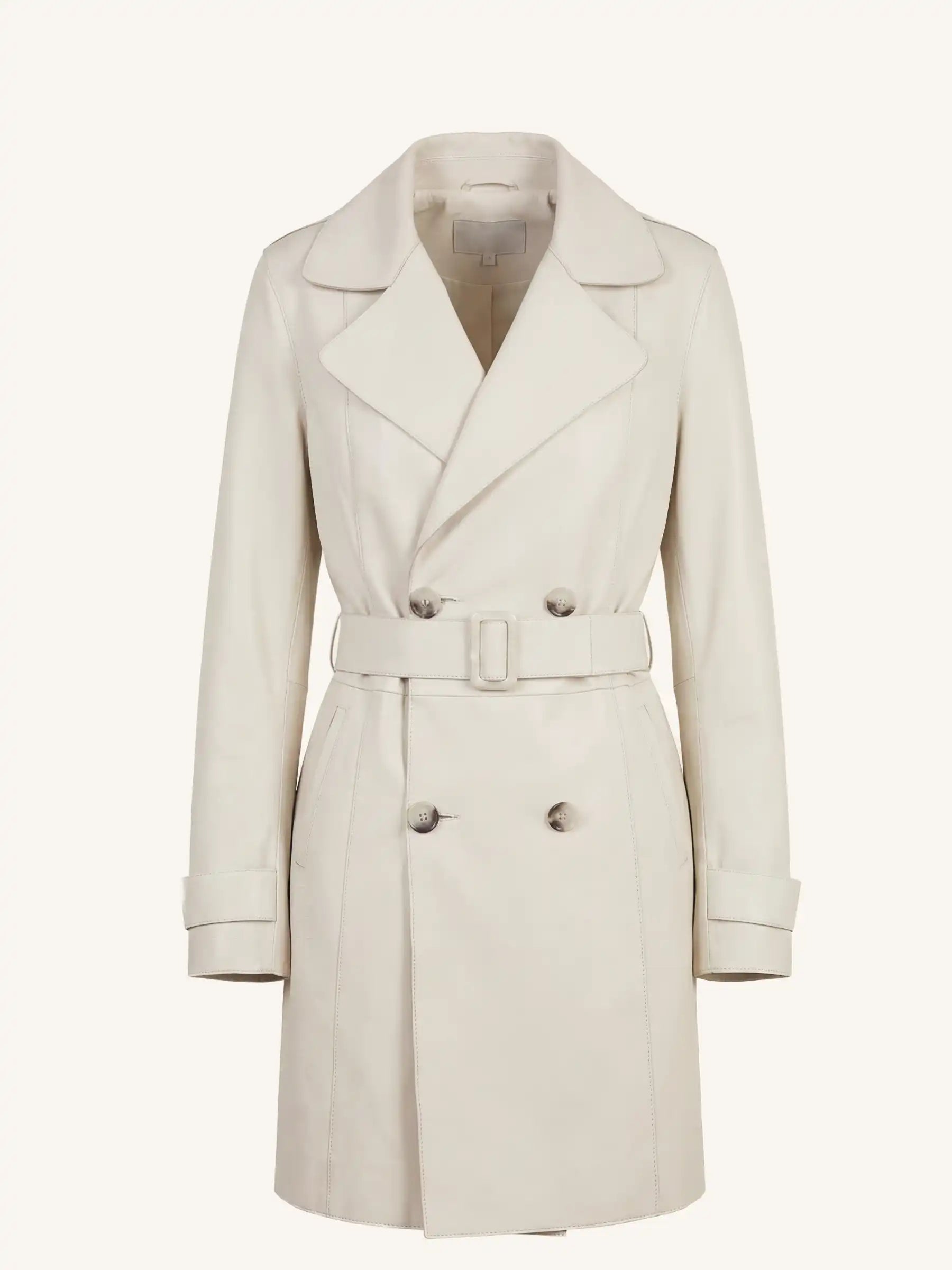 White coat with a belt on a white background